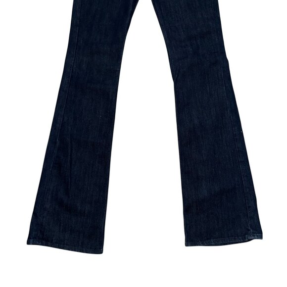 7 For All Mankind 7FAM Flynt Womens Bootcut Jeans 25 34 Dark Wash Embroidered - Picture 4 of 8